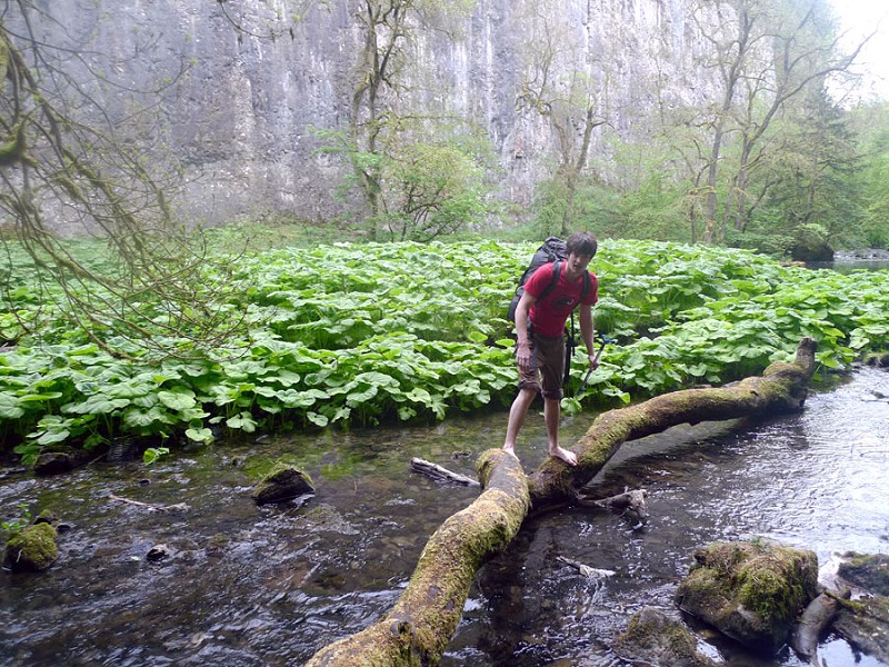 No plans for a bridge across to Chee Tor. Tom Cain gets his feet wet.  © Mick Ryan/UKC and UKH News