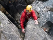 Gareth about to top out on Diagonal Crack
