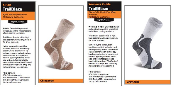 Bridgedale TrailBlaze Socks  © Bridgedale