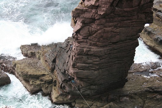 Old Man of Stoer, Pitch 1 in windy conditions  © Alan Beaumont