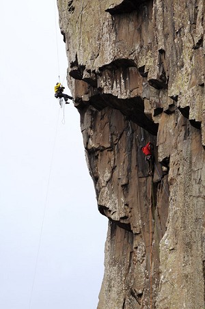 Ricky on the lower wall.  © Craig Hiller / Hillerscapes