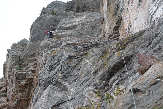 Rosie leading the excellent 2nd pitch of Gates of Eden at Daddyhole.  © jayjackson