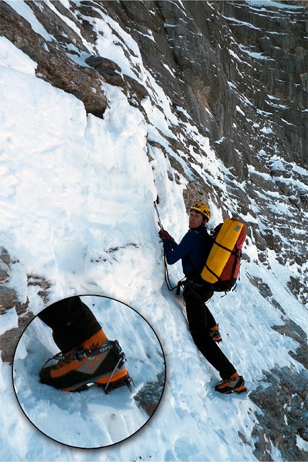 Rob Greenwood soloing in his Scarpa Phantom Guides on the lower slopes of the Eiger  © Jack Geldard