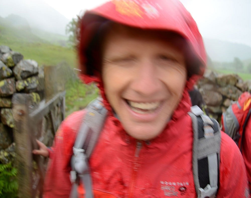Tim Emmett in the Drystein jacket experiencing proper bad weather.   © Mick Ryan UKC/UKH