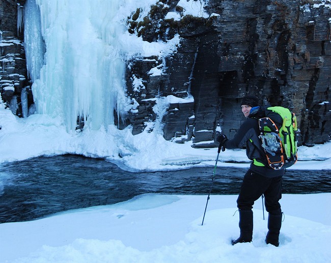 Ice climbing in Abisko Canyon, Arctic Sweden  © Toby Archer