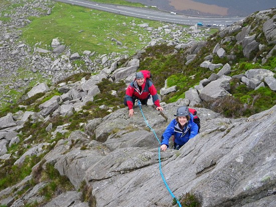 Using the Beal Scrambler rope while guiding on Milestone Continuation  © Paul Lewis