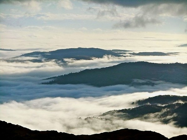 The view from Sergeant Man - misty valleys, hills, that sort of thing  © Drew Whitworth