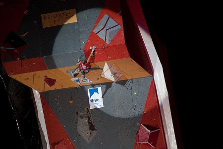 Swiss climber Cedric Lachat fighting his way to 5th place  © Jack Geldard