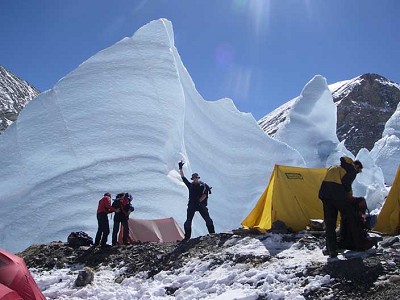 Interim camp on Mt Everest  © Pauline sanderson & Everestmax team