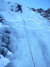 Bart Shaw climbing Blea Water Gill Icefall.