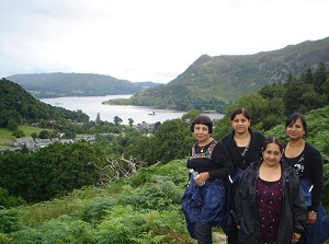 Tasnim Niaz (left) and fellow guide writers in the Lakes  © NYMNPA