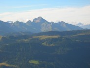 Mont Charvin 2409 m in the Massif des aravis seen from summit of Le Suet 1863 m