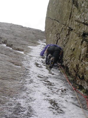 Dave Birkett on a thin Botterill's Slab in 2003 © Andy Hyslop  © Andy Hyslop