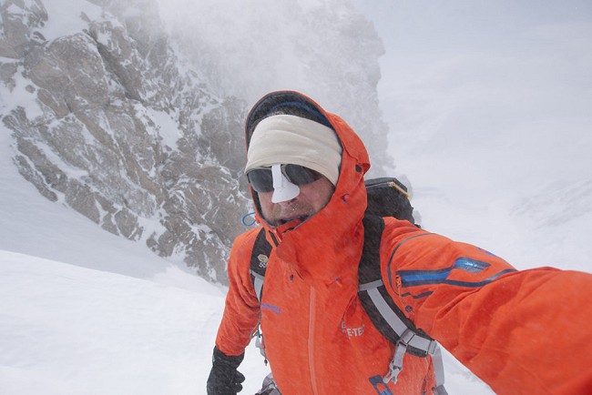 For when the elements get rough....Mammut's Eiger Extreme Nordwand Jacket On Rescue Gully, Denali.   © Jon Griffith