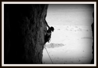 Kirsty Ewer leading The Troll 6a Hatta Crag UAE/Oman
