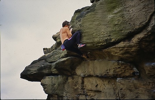 Andy Wild on Syretts Roof, Almscliffe  © Andy Wild