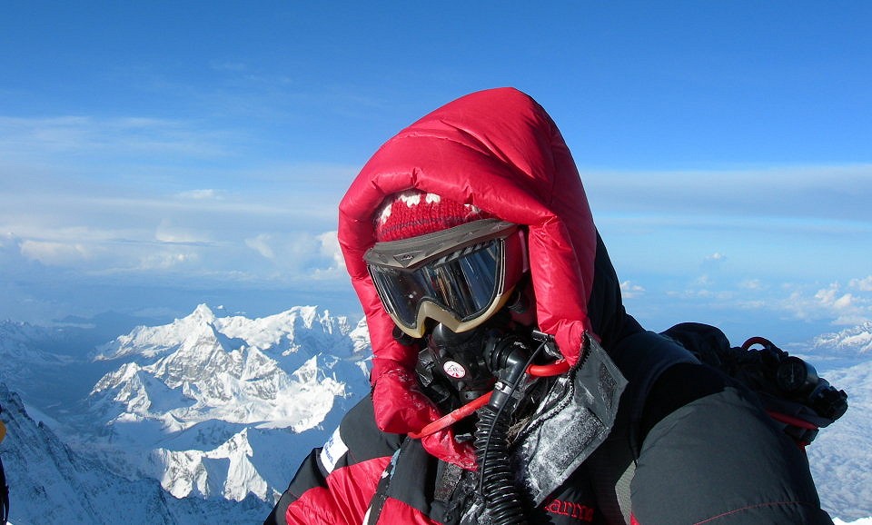 Pauline on the summit of Everest  © P.Sanderson