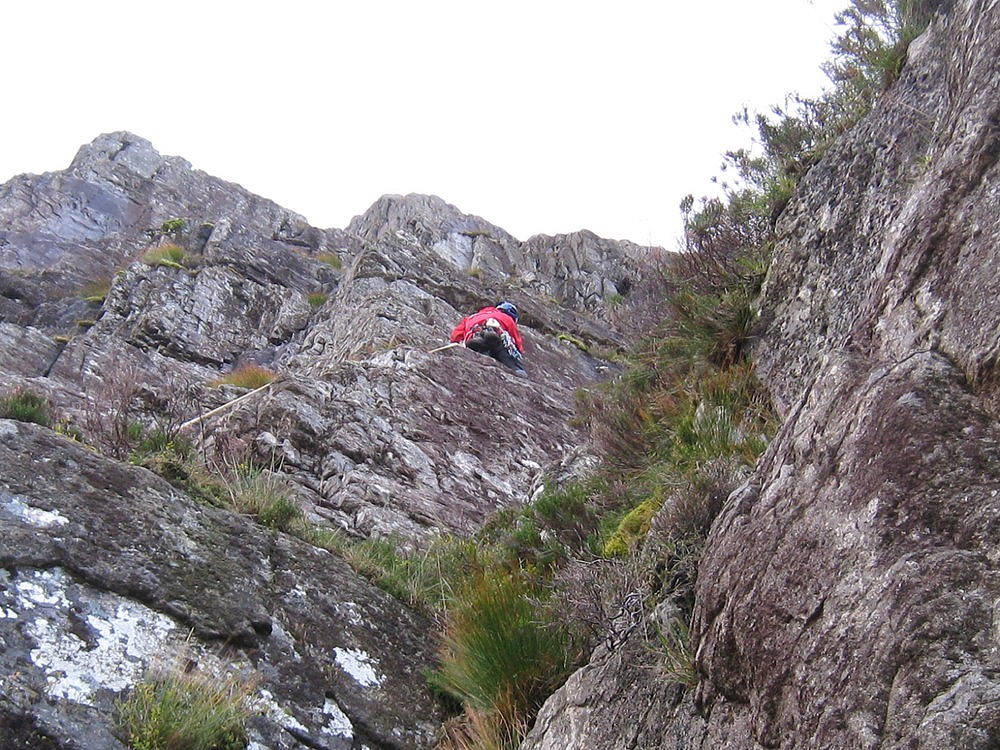 pete on the first pitch of north face route  © GD1234