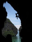 Long route in the mouth of a cave thatleads to the other side of Thaiwand wall.