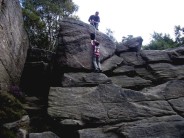 Dan Fuggle(aged 7) climbing well in trainers