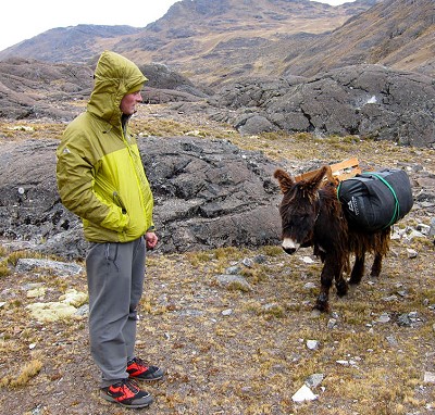 Hamish with a laden donkey - but which is which!?  © Tom Ripley / Hamish Dunn