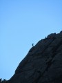 Climber on summit ridge of Dent D'Orlu