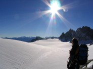 Sarah on the Trient Glacier