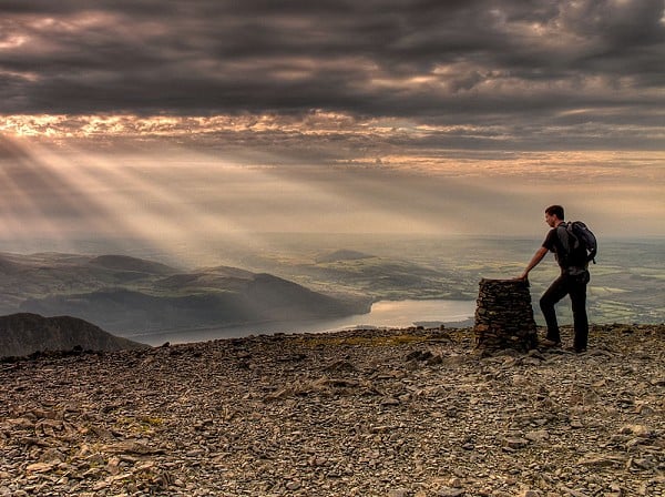 Peter on the summit of Skiddaw  © Nicholas Livesey