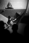 Andy Gullsten starting up Problem #2 at the La Sportiva Legends Only competition in Stockholm