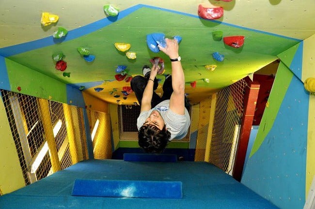 The Roofing Route on our Fifth Floor Marmot Bouldering Loft  © Kendal Wall