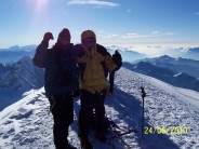 On top of Mont Blanc. I'm on the left looking like a bloody SMURF!!!!!