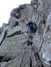 Raven Crag, Summit Route, Start of Pitch 7, Mike Collins