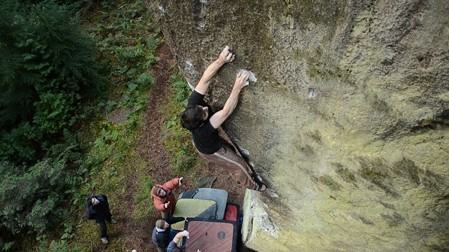 Dan Varian on The Prow at Kyloe in the Woods  © Nick Brown - Outcrop Films