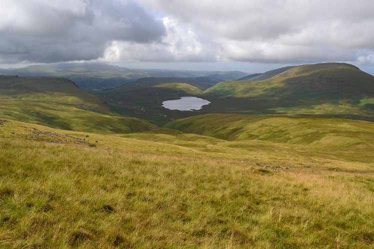 View down to Burnmoor Tarn from the long climb up to Scafell  © Leonie