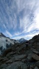 Descending from the Mueller Hut with Mt. Cook in the background