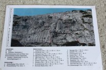 Guide to routes on the crag