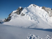 The view from the slopes of Mt Blanc du Tacul across Col Maudit to Mt Maudit