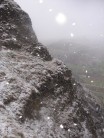 First snow of the winter on a solo wander up the face on Mam Tor