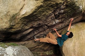 Paul Robinson on Gourmandise, 8B, Fontainebleau  © 27 Crags