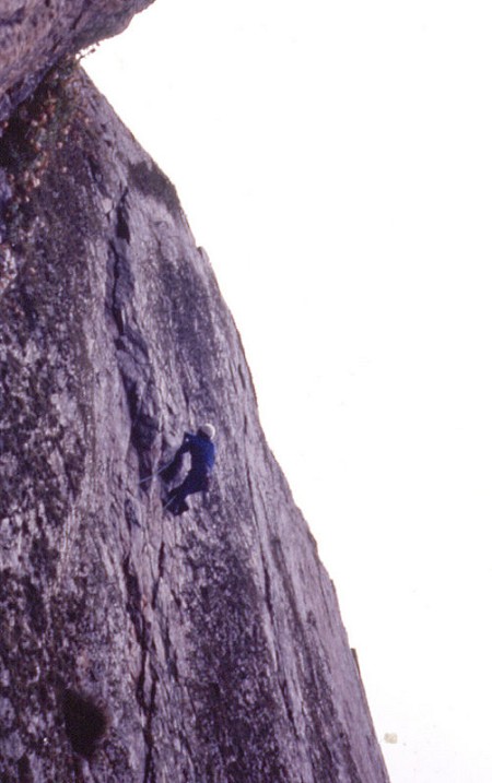 Ben Wintringham making the 1st ascent of Mayfair 1978  © Al Baker