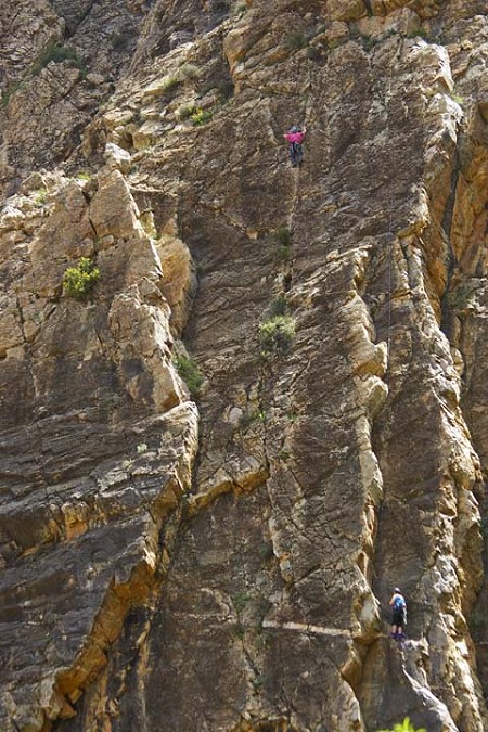 Unnamed new route in Morocco Ben and Marion at work  © Al Baker