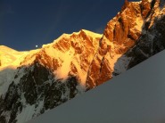 The Brenva Face of Mont Blanc as the sun came up