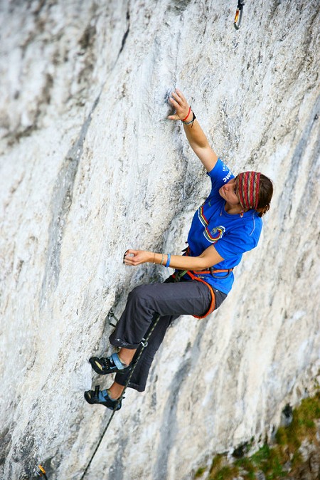 After having the moves totally sorted, Natalie went on to make a fast ascent of Raindogs, 8a, at Malham.  © Will Carroll