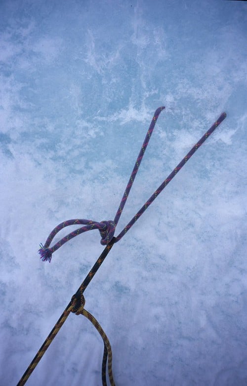 Abalakov Thread. The standard abseil anchor for descending from climbs.  © George McEwan Collection