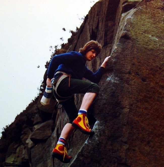 Kevin Thaw climbing in Den Lane Quarry, Lancashire  © Kevin Thaw Collection