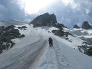 Snow Arete - steeper and scarier than it looks