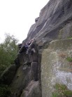 Laybacking the crux of Tody's Wall