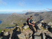 At the top of Y Garn with Tryfan in the back