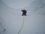 Finishing up the snow bay in very snowy conditions
