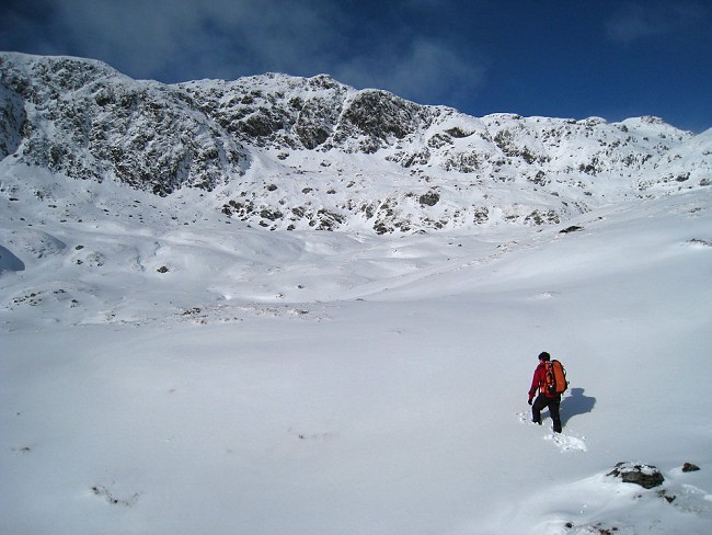 Walking in deep snow is energy sapping - below Cam Chreag  © Dan Bailey